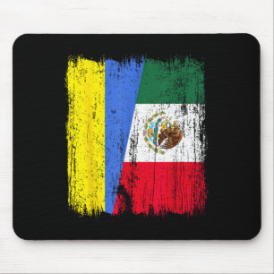 Ukraine Mexico Half Flag Ukrainian Mexican Heritag Mouse Mat