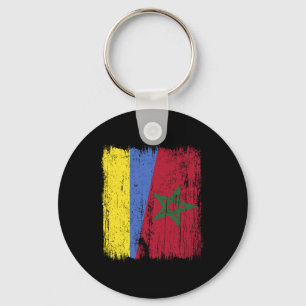 Ukraine Morocco Half Flag Ukrainian Moroccan Herit Key Ring