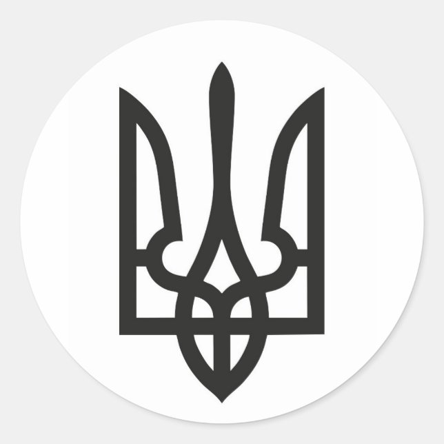 Ukraine national emblem country symbol flag classic round sticker (Front)