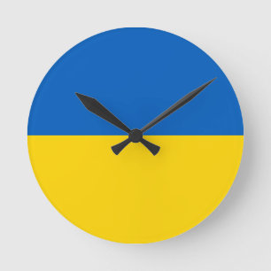 Ukraine National Flag Round Clock