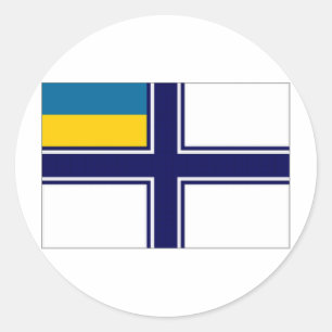 Ukraine Naval Ensign dress Flag Classic Round Sticker