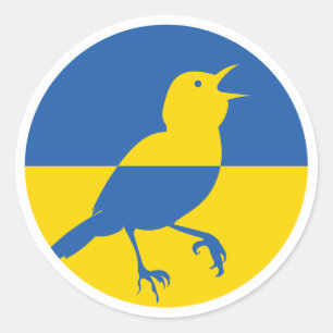 Ukraine Nightingale Ukrainian National Animal Flag Classic Round Sticker