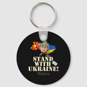 Ukraine North Macedonia Zelensky Stand With Ukrain Key Ring