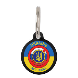 Ukraine - Not Russia Button Pet ID Tag