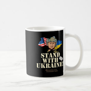 Ukraine Outline Flag Usa Zelensky Dog Tag Stand Wi Coffee Mug