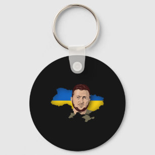Ukraine Outline Volodymyr Zelensky President Key Ring