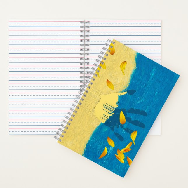 Ukraine Painted Hand and Sunflower Petals Notebook (Inside)
