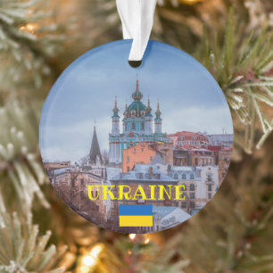 Ukraine Panoramic Christmas Ornament