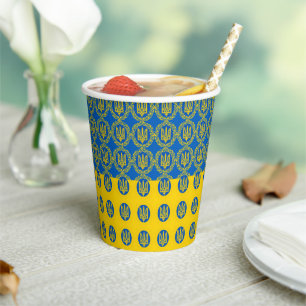 Ukraine Paper Cup & Ukrainian flag fashion / party
