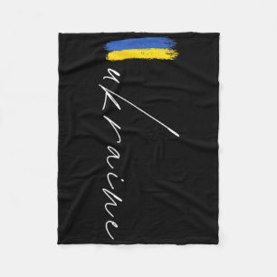 Ukraine Patriotic Flag Signature Fleece Blanket