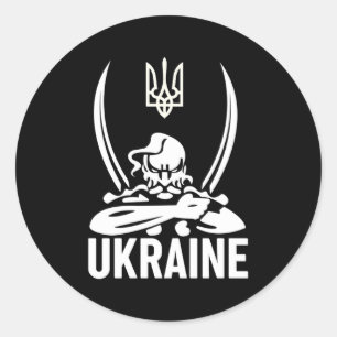 Ukraine Patriotic Singer Emblem Kozak Classic Round Sticker