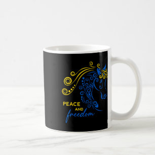 Ukraine Peace And Freedom Ukrainian Horse Flag Blu Coffee Mug