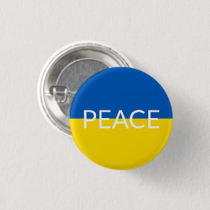Ukraine peace blue yellow custom text flag 3 cm round badge