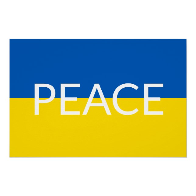 Ukraine peace blue yellow custom text flag poster (Front)