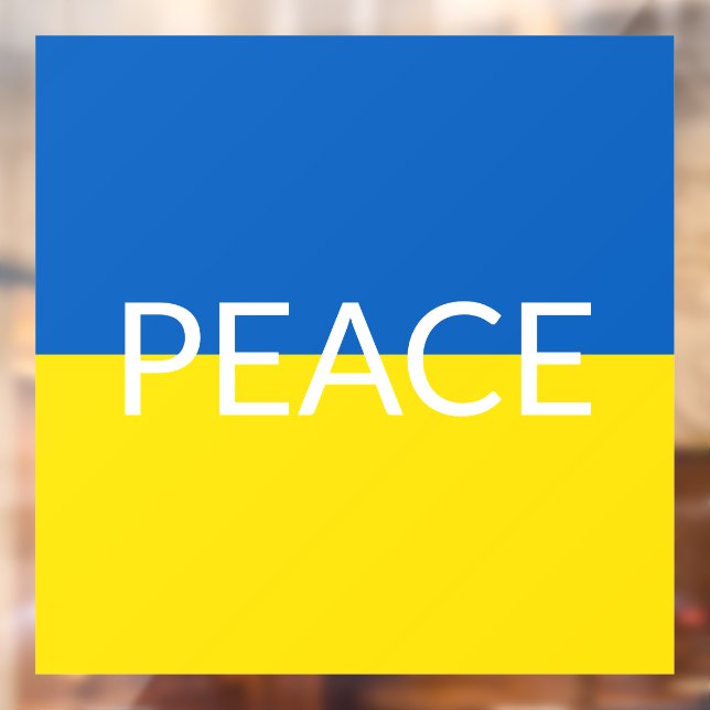 Ukraine peace blue yellow custom text flag window cling (Sheet 2)