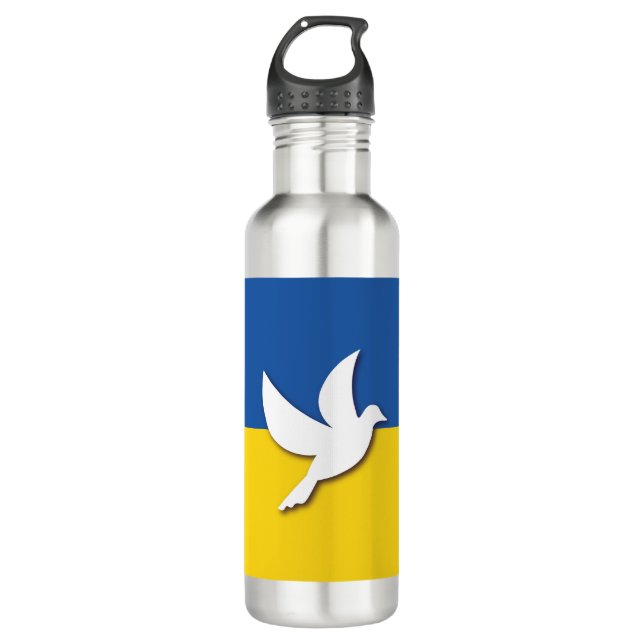 Ukraine Peace Dove Flag 710 Ml Water Bottle (Front)