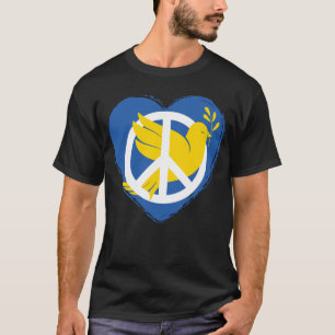 Ukraine Peace Dove Heart Love Ukrainian  T-Shirt