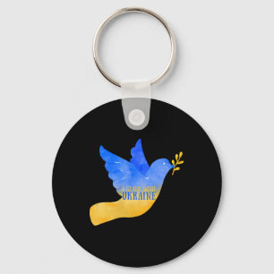 Ukraine Peace Dove I Stand With Ukraine Flag Free Key Ring
