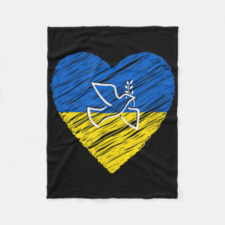 Ukraine Peace Dove Love Stop War Conflict  Fleece Blanket