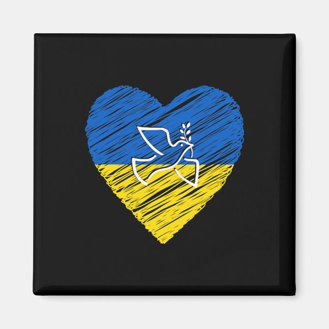 Ukraine Peace Dove Love Stop War Conflict  Magnet (Front)