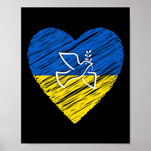 Ukraine Peace Dove Love Stop War Conflict Poster