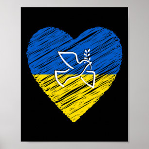 Ukraine Peace Dove Love Stop War Conflict Poster