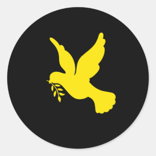 Ukraine Peace Dove Pray For Ukraine Flag Free Ukra Classic Round Sticker