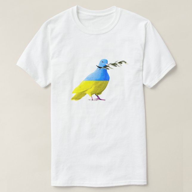 Ukraine - Peace Dove - Ukrainian Flag - Peace T-Shirt (Design Front)