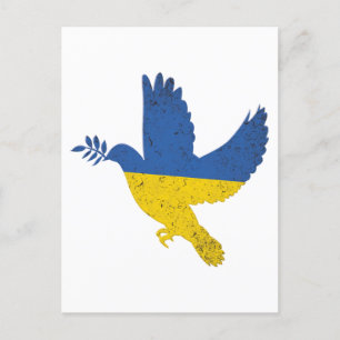 Ukraine Peace Dove, Ukrainian Pride Flag Postcard