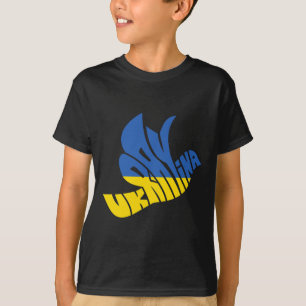 Ukraine Peace Dove Word Art - Ukrainian Pride T-Shirt