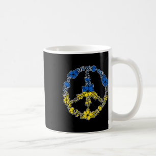 Ukraine Peace Sign Flowers In Blue And Yellow Ukra Coffee Mug