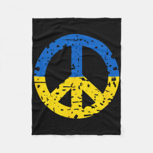 Ukraine Peace Sign Shirt Vintage Retro Ukrainian F Fleece Blanket