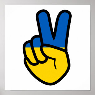 Ukraine Peace Sign with flag of Ukraine colors