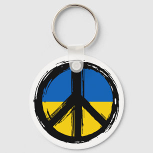 Ukraine Peace Symbol - 01-b Key Ring