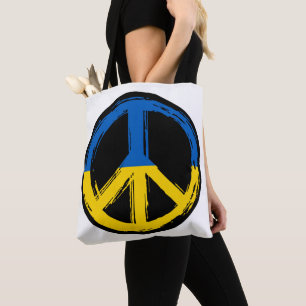 Ukraine Peace Symbol Stand With Ukraine Tote Bag
