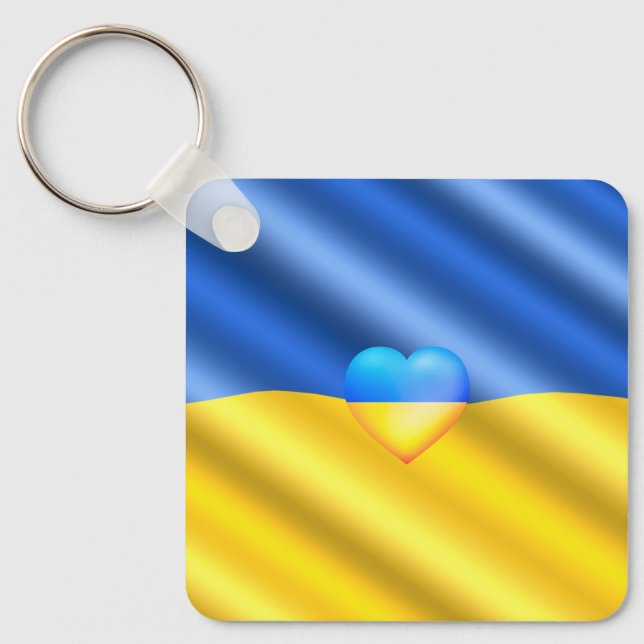 Ukraine - Peace - Ukrainian Flag - Freedom Support Key Ring (Front)