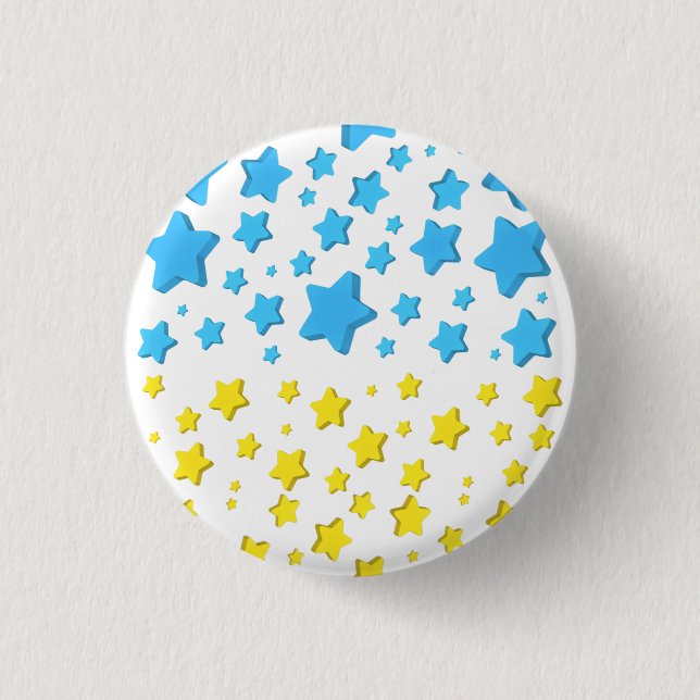 Ukraine - Peace - Ukrainian Flag - Stars - Freedom 3 Cm Round Badge (Front)