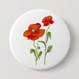 Ukraine "poppy flower" peace colourful button