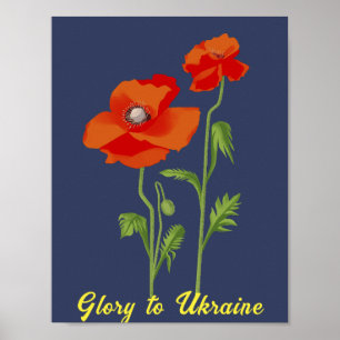 Ukraine "poppy flower" peace colourful poster