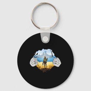 Ukraine Postage Stamp Flag Pride Mother's Day Key Ring