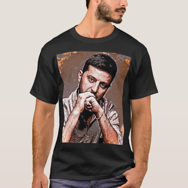 Ukraine President Volodymyr Zelenskyy Art Effect T-Shirt (Front)