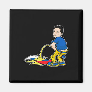 Ukraine President Zelensky Legend Peeing On Russia Magnet