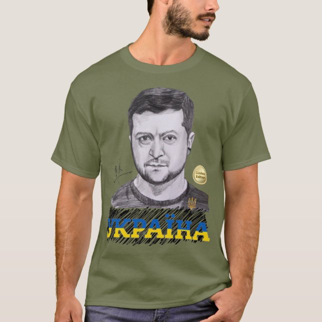 Ukraine President Zelenskyy Autograph T-Shirt (Front)