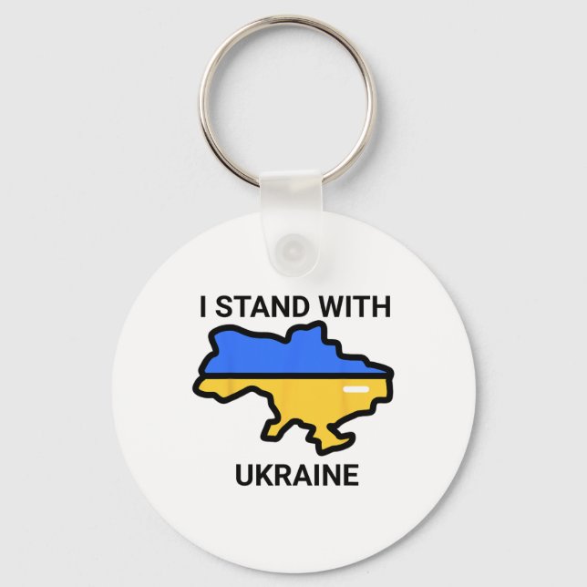 Ukraine Pride Map Supporters Gift Tee  Key Ring (Front)