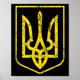 Ukraine Pride Ukrainian Flag Coat Of Arms Russia O Poster