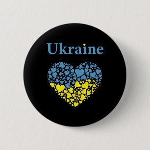 Ukraine Pride Ukrainian Heart Flag Glory To Ukrain 6 Cm Round Badge