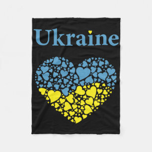 Ukraine Pride Ukrainian Heart Flag Glory To Ukrain Fleece Blanket