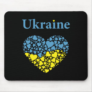 Ukraine Pride Ukrainian Heart Flag Glory To Ukrain Mouse Mat