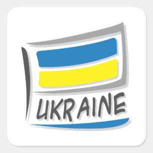 Ukraine  Pride X Flag  Square Sticker