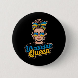 Ukraine Retro Style Woman Graphic Cultural Pride A 6 Cm Round Badge